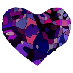 Blue Purple Chaos 19  Premium Heart Shape Cushion by LalyLauraFLM