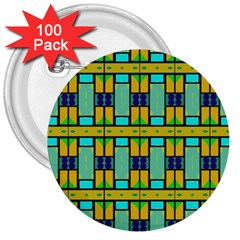 Different Shapes Pattern 3  Button (100 Pack) by LalyLauraFLM