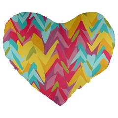 Paint Strokes Abstract Design 19  Premium Heart Shape Cushion by LalyLauraFLM