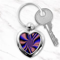 Purple Blue Swirl Key Chain (heart) by LalyLauraFLM