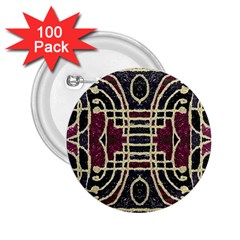 Tribal Style Ornate Grunge Pattern  2 25  Button (100 Pack)