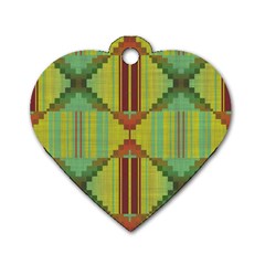 Tribal Shapes Dog Tag Heart (one Side) by LalyLauraFLM