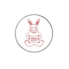 Cute Bunny With Banner Drawing Golf Ball Marker 4 Pack (for Hat Clip)