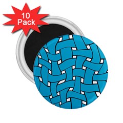 Blue Distorted Weave 2 25  Magnet (10 Pack)