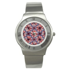 Heart Shaped England Flag Pattern Design Stainless Steel Watch (slim) by dflcprints