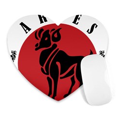 Aries Horoscope Zodiac Sign Birthday Mouse Pad (heart) by tematika