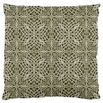 Silver Intricate Arabesque Pattern Large Cushion Case (Two Sided)  Front