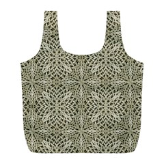 Silver Intricate Arabesque Pattern Reusable Bag (l) by dflcprints