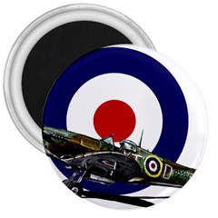 Spitfire And Roundel 3  Button Magnet by TheManCave