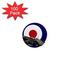 Spitfire And Roundel 1  Mini Button Magnet (100 Pack) by TheManCave