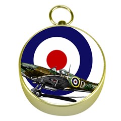 Spitfire And Roundel Gold Compass by TheManCave