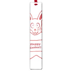 Cute Bunny Happy Easter Drawing I Large Bookmark by dflcprints