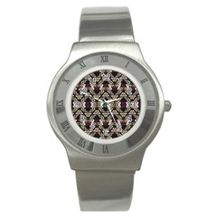 Abstract Geometric Modern Seamless Pattern Stainless Steel Watch (slim)