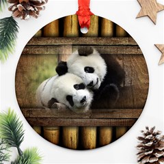 Panda Love Round Ornament