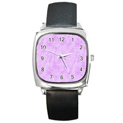 Hidden Pain In Purple Square Leather Watch by FunWithFibro