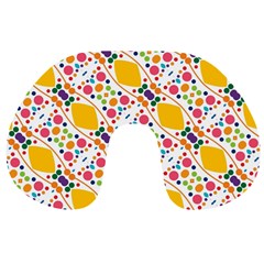 Dots And Rhombus Travel Neck Pillow by LalyLauraFLM