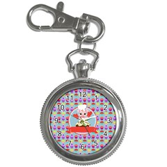 Cupcake With Cute Pig Chef Key Chain Watch by GardenOfOphir