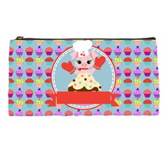 Cupcake With Cute Pig Chef Pencil Case by GardenOfOphir