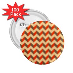 Modern Retro Chevron Patchwork Pattern  2 25  Button (100 Pack)