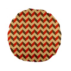 Modern Retro Chevron Patchwork Pattern  15  Premium Flano Round Cushion  by GardenOfOphir