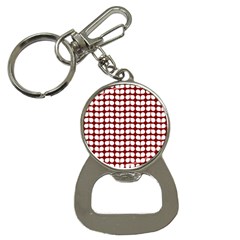 Red And White Leaf Pattern Bottle Opener Key Chain