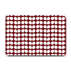 Red And White Leaf Pattern Small Door Mat