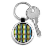 Colorful Leaf Pattern Key Chain (Round) Front