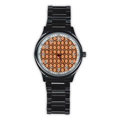 Faux Animal Print Pattern Sport Metal Watch (black)