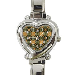 Faux Animal Print Pattern Heart Italian Charm Watch  by GardenOfOphir