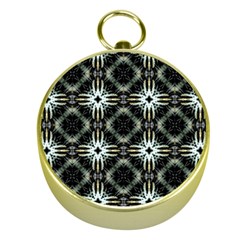 Faux Animal Print Pattern Gold Compass by GardenOfOphir