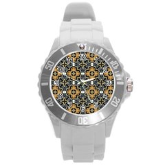 Faux Animal Print Pattern Plastic Sport Watch (large)