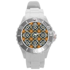 Faux Animal Print Pattern Plastic Sport Watch (large)