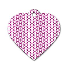 Cute Pretty Elegant Pattern Dog Tag Heart (two Sided)