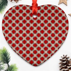 Cute Pretty Elegant Pattern Heart Ornament (two Sides) by GardenOfOphir