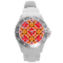 Cute Pretty Elegant Pattern Plastic Sport Watch (large)