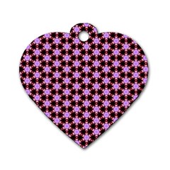 Cute Pretty Elegant Pattern Dog Tag Heart (two Sided)