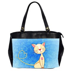 Cute Cat Oversize Office Handbag (two Sides)