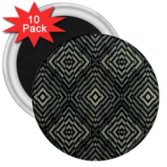 Geometric Futuristic Grunge Print 3  Button Magnet (10 Pack)