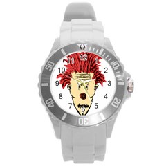 Evil Clown Hand Draw Illustration Plastic Sport Watch (large) by dflcprints