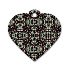 Geometric Grunge Dog Tag Heart (one Sided)  by dflcprints