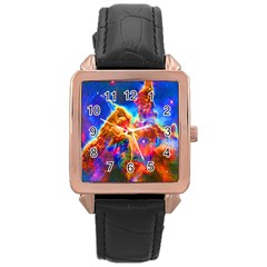 Cosmic Mind Rose Gold Leather Watch 