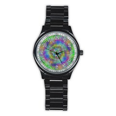 Hypnotic Star Burst Fractal Sport Metal Watch (black)