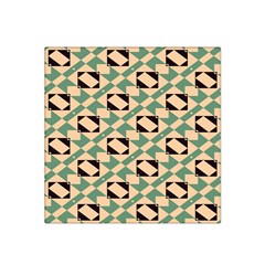 Brown Green Rectangles Pattern Satin Bandana Scarf by LalyLauraFLM