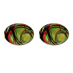 Multicolored Abstract Print Cufflinks (oval)