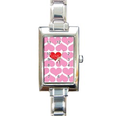 One Love Rectangular Italian Charm Watch by Kathrinlegg