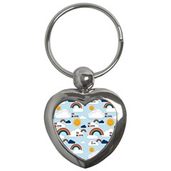 Be Happy Repeat Key Chain (heart) by Kathrinlegg