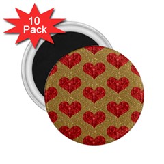 Sparkle Heart  2 25  Button Magnet (10 Pack)