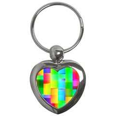 Colorful Gradient Shapes Key Chain (heart) by LalyLauraFLM