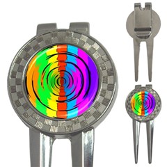 Rainbow Test Pattern Golf Pitchfork & Ball Marker by StuffOrSomething