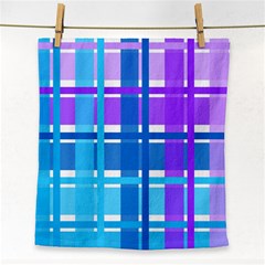 Blue & Purple Gingham Plaid Face Towel